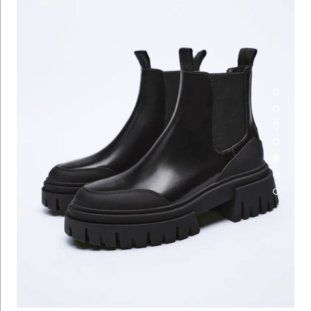 Zara Low Heeled Lug Sole Ankle Boots